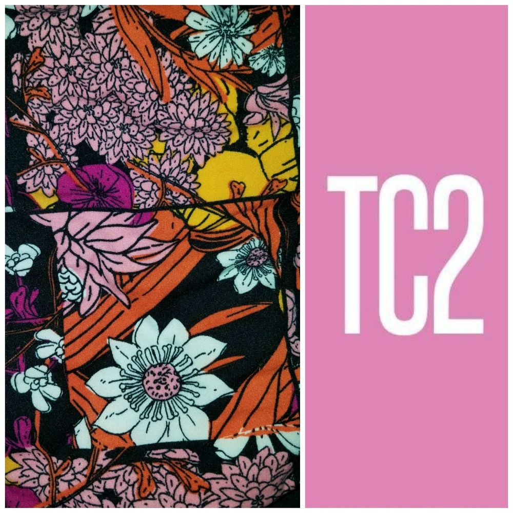 LulaRoe TC2 Floral Gorgeous Leggings Fits Size 18+